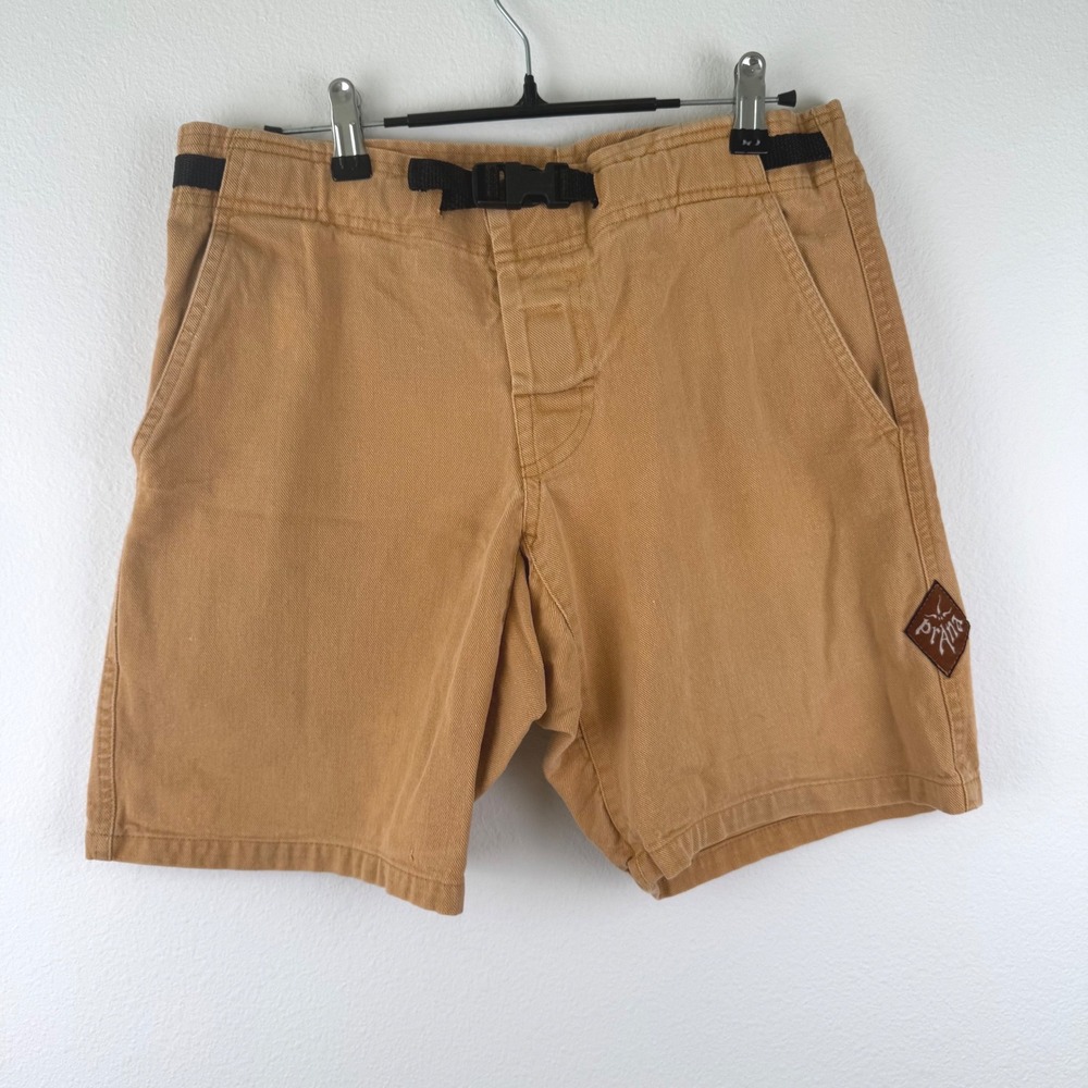 Prana Climbing Shorts Mens S Tan Excellent Vintage Gorpcore Outdoor Made in USA